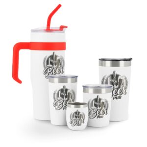 Canecas Gravacao A Laser Gravacao Frontal Colecao Termica Kit De Copos Branco