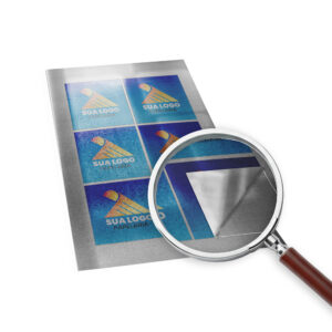 Adesivos Rótulos Folha Bopp Transparente Com Tinta Branca 135x135mm