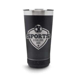 Caneca Copos E Tacas - Modelo Com Abridor E Som 420ml Preto
