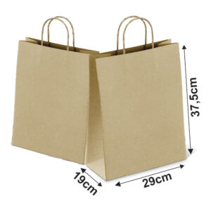 Linha De Atacado Sacolas Kraft Com Alça 80g Tamanho Gg 290x375mm