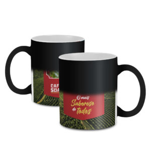Caneca Copos E Tacas Canecas Com Sublimacao Canecas De Porcelana Magica Termossensivel 325ml Preta Fosca
