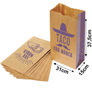 Sacolas E Sacos Sacos Kraft Para Delivery 1x0 Tamanho G 310x375mm