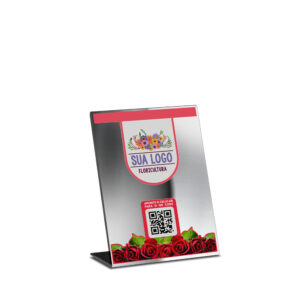 Placas Placa De Qr Code Pix Dtf Uv Acrilico Espelhado Prateado 3mm 150x210mm