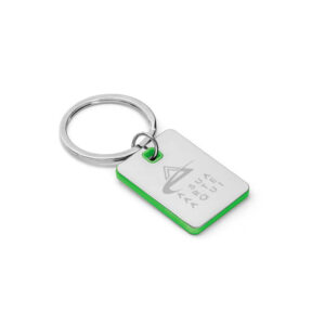 Chaveiro Gravacao A Laser Metal Modelo Plaquinha Detalhe Verde