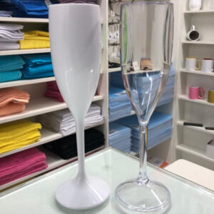 Taça de champanhe branca/cristal