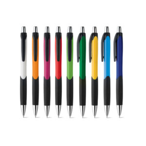 CARIBE. Esferográfica em ABS com acabamento brilhante e escrita em azul