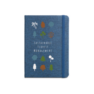 BOYD II. Caderno A5 de capa dura em poliéster 100% reciclado com páginas pautadas