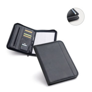 BIELO. Pasta A4 em c.sintético com bolso frontal e fecho com páginas pautadas