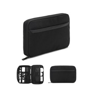 YANGON. Bolsa organizadora espaçosa para acessórios tecnológicos em poliéster reciclado 600D twill