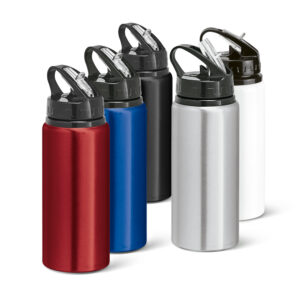 LEMON. Squeeze em alumínio e tampa PP, com bico de canudo flip e canudo 670 mL