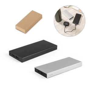 DOROTHY 10. Bateria portátil em alumínio 100% reciclado e bateria em lítio com capacidade de 10'000 mAh