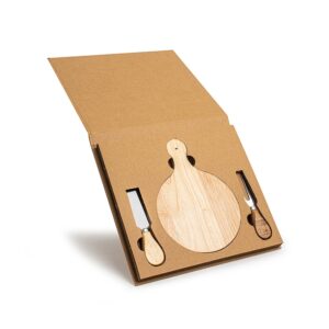 KIT QUEIJO 2 PEÇAS + TÁBUA REDONDA