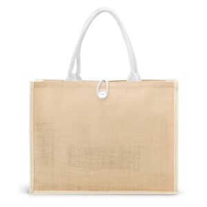 SACOLA DE JUTA COM BOTÃO