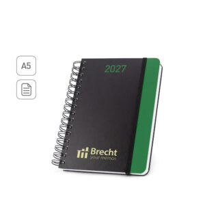 BRECHT A5. Agenda A5 em papel 100% reciclado e acabamento mate
